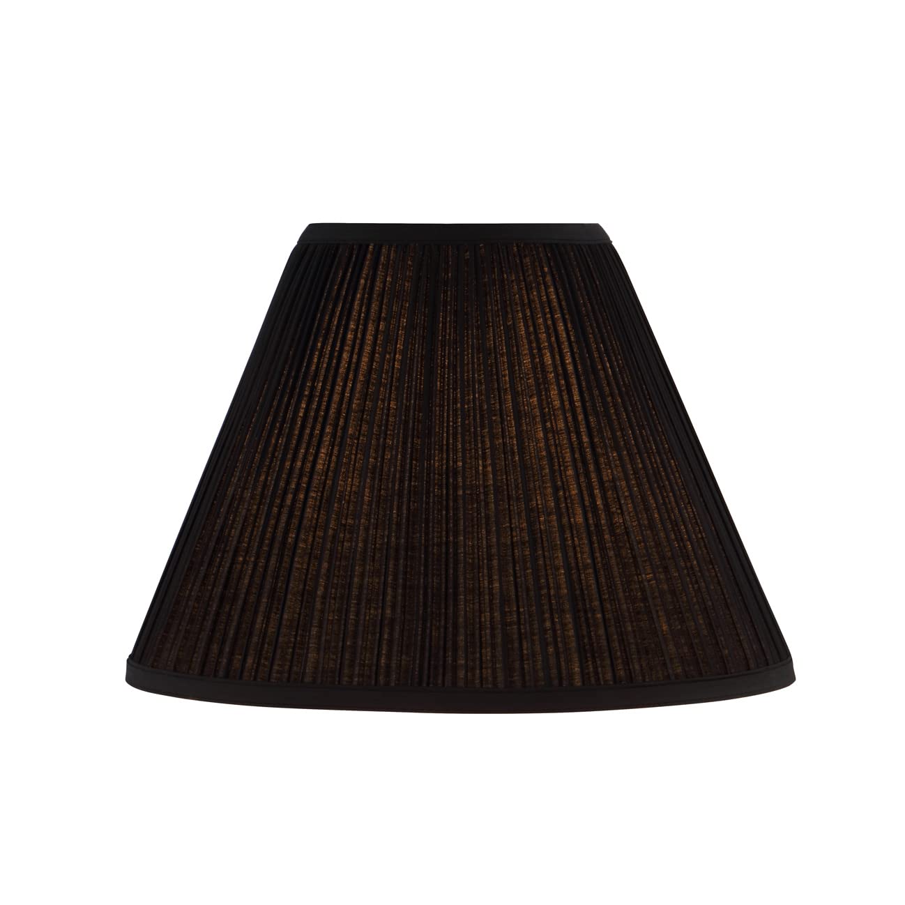 Aspen Creative 33167, Mushroom Pleated Traditional Black Spider Shade, 6-1/2&quot; Top X 15&quot; Bottom X 11&quot; Slant