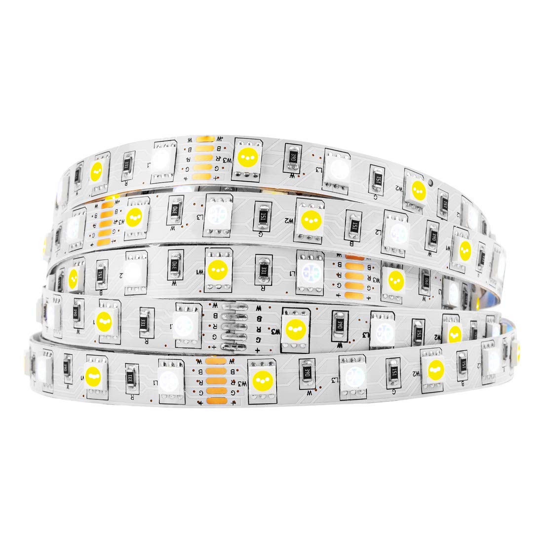 Btf-Lighting 5050 Rgbw Rgb+Warm White(2700K-3000K) 150Rgb+150White Led 5M 16.4Ft 60Leds/M Multi-Colored Led Tape Lights Ip30 Non