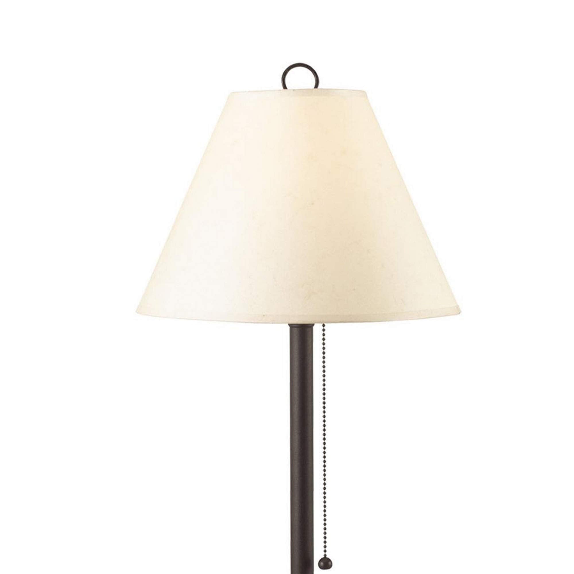 Benjara Paper Shade Metal Table Lamp With Pull Chain Switch,Set Of 4,White And Black