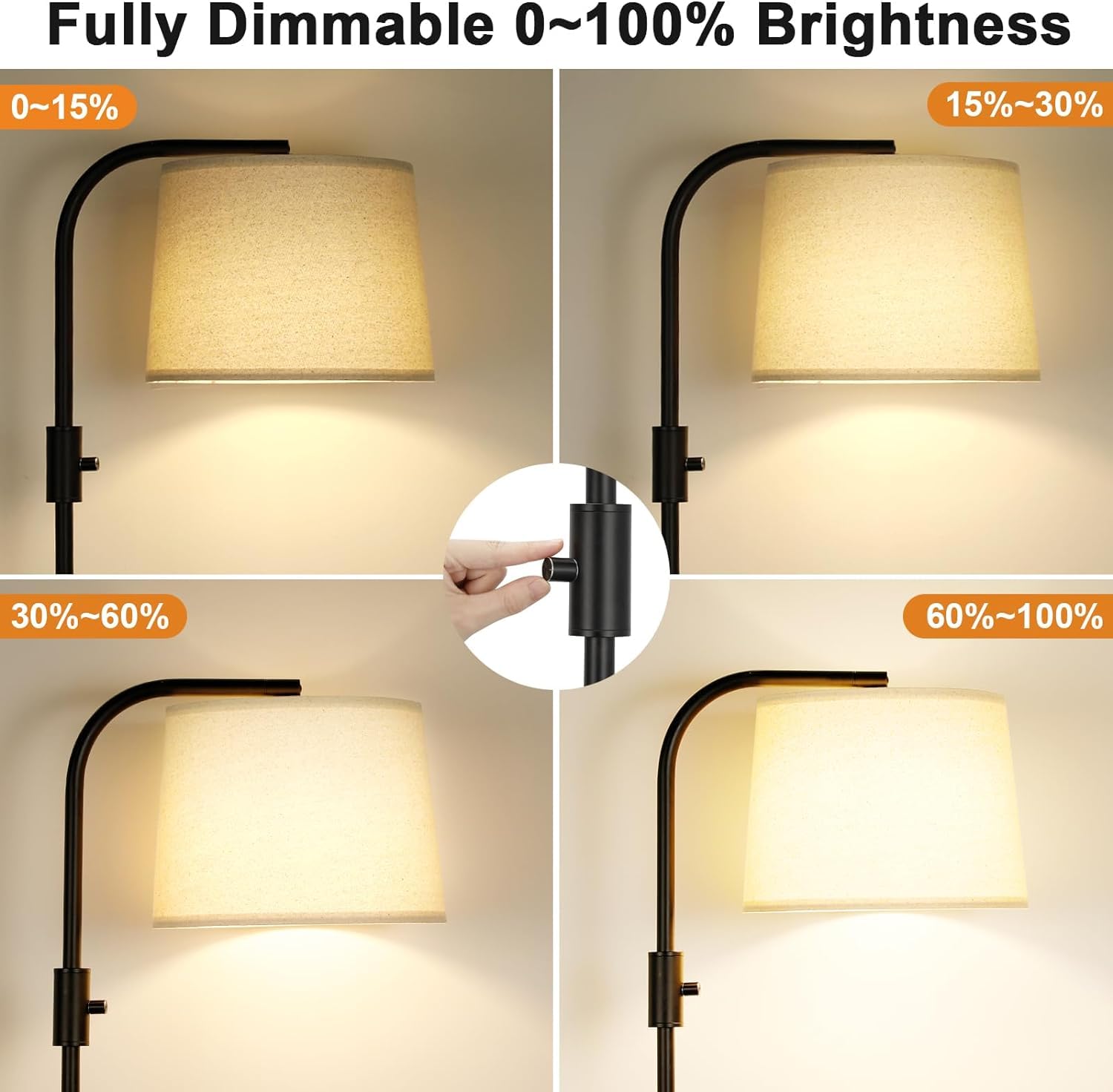 Ambimall ?????????? ???????????????? Floor Lamp - Floor Lamps 9W ?????? Light Bulb Included, Standing Lamps For Living Room With