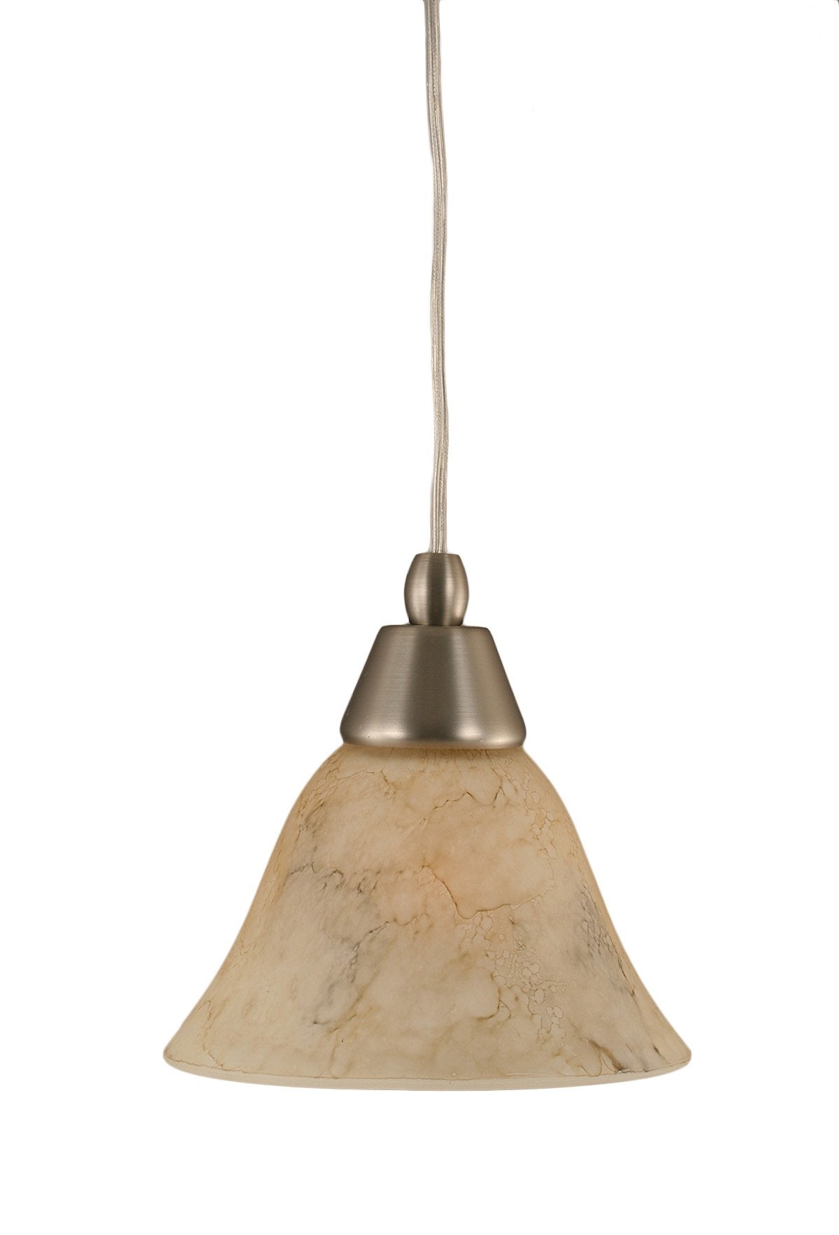 Toltech Lighting 22-Bn-508 7-Inch Cord Mini-Pendant Light Brushed Nickel Finish With Italian Marble Glass