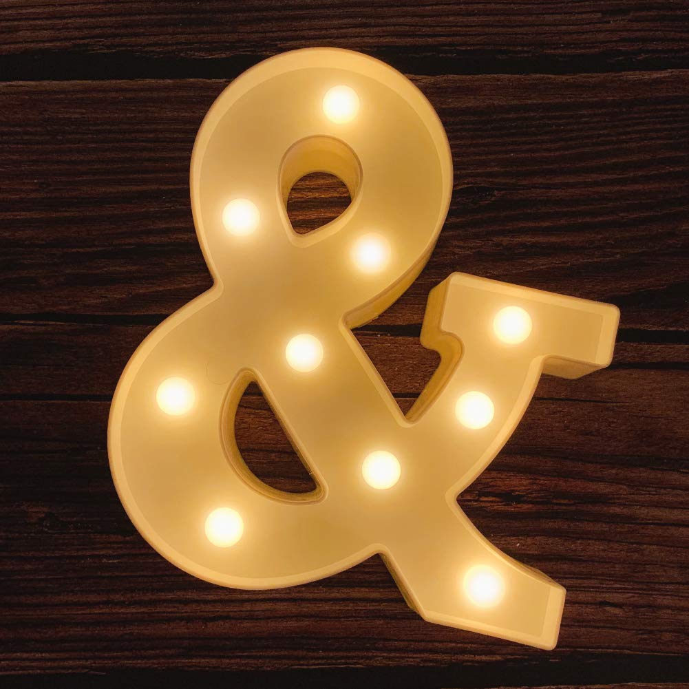 MUMUXI LED Marquee Light Up Letters Sign - Battery Powered Alphabet Lights for Party, Wedding, Birthday, Christmas, Home Bar Decoration &