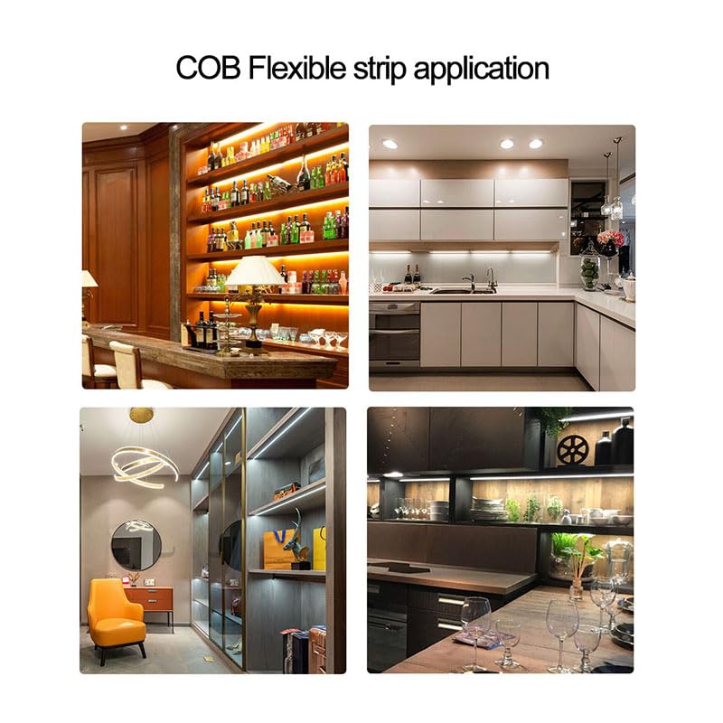 Hamrvl Cob Led Strip Lights Green,Dc12V 16.4Ft/5M 320Leds/M Cri90 Flexible Led Tape Lights 8Mm, For Indoor Home Cabinet,Bedroom,