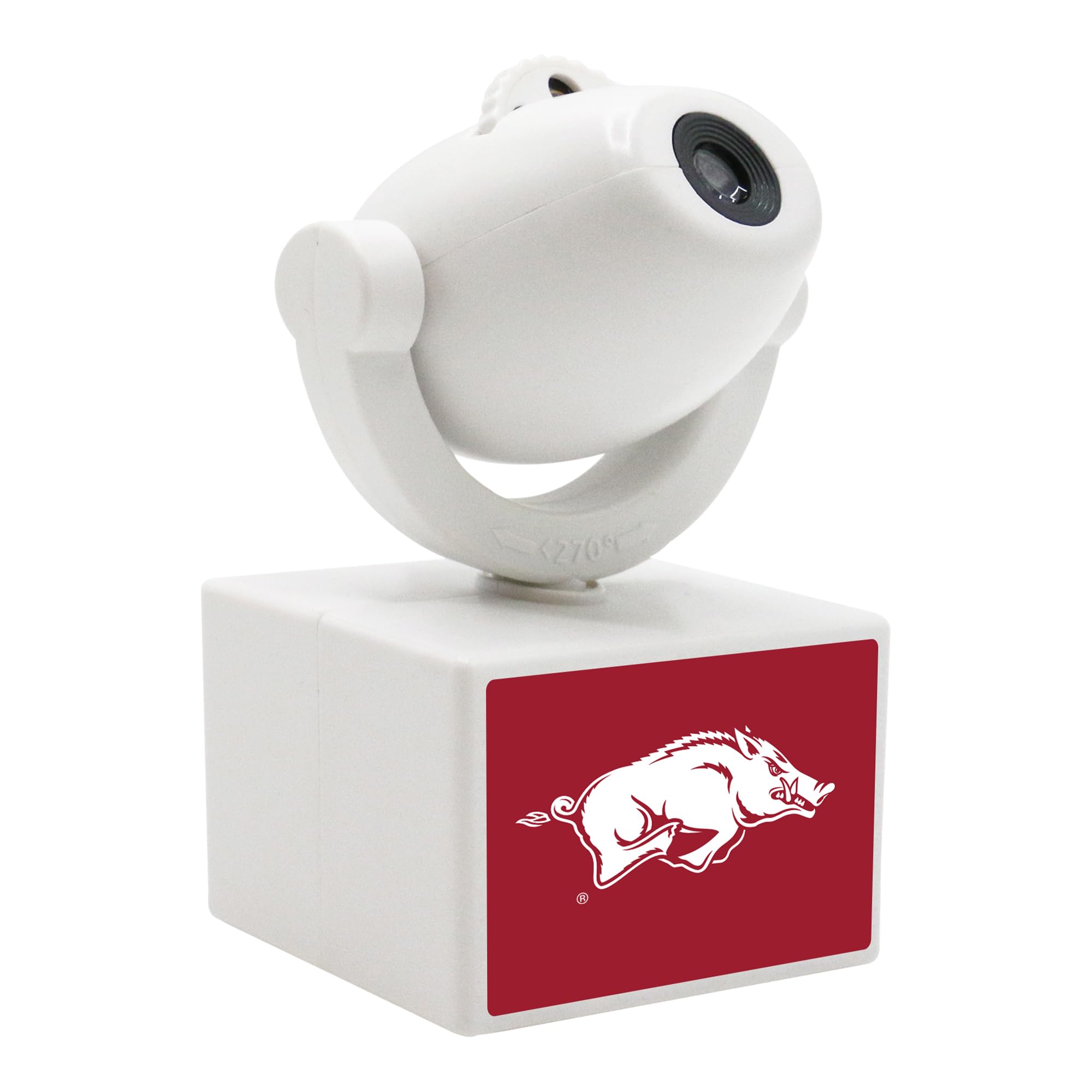 Sporticulture NCAA American Football Arkansas Razorbacks - Adjustable Led Mini Spotlight Projector with 6 Team Logo Designs - Portable & Rechargeable Spotlight - Battery-Operated - 4.375  x 3.125 