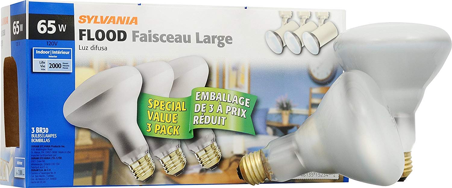 Sylvania, Indoor Flood Light Br30 Bulb, 65W/120V - 1 Ea, 3-Pack