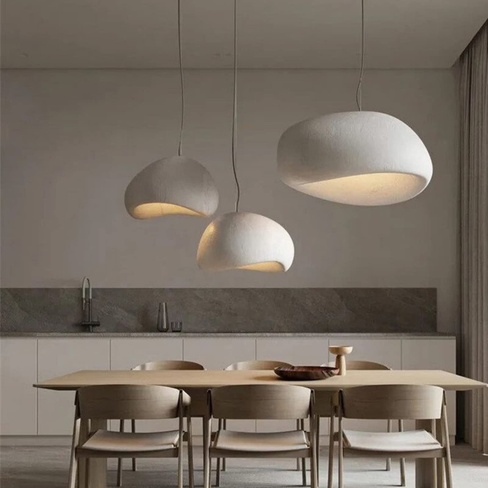 JAYMP 70cm Modern Pendant Light for Dining Room Kitchen Island Hallway Restaurant Hanging Lamp E26 Base Japanese Wabi-Sabi Style