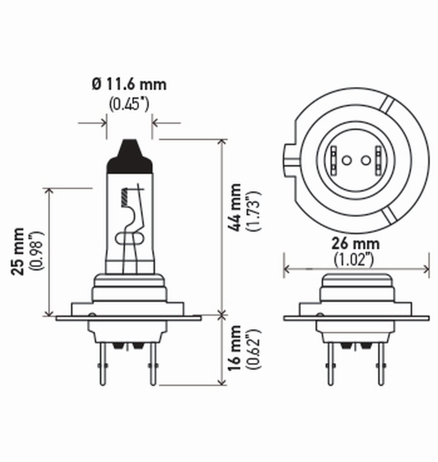 HELLA H7TB Standard Halogen Bulbs, 12 V, 55W