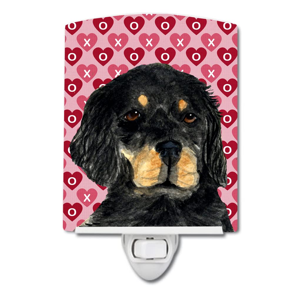 Carolines Treasures Ceramic Night Light Gordon Setter Hearts 6x4x3 Multicolor Model SS4515CNL