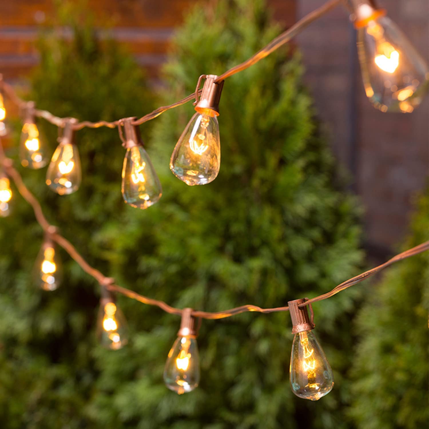 Abeja ST35 Clear Edison Light Bulbs - 25 Pack, 5W E12 Candelabra Base, Glass, Warm White