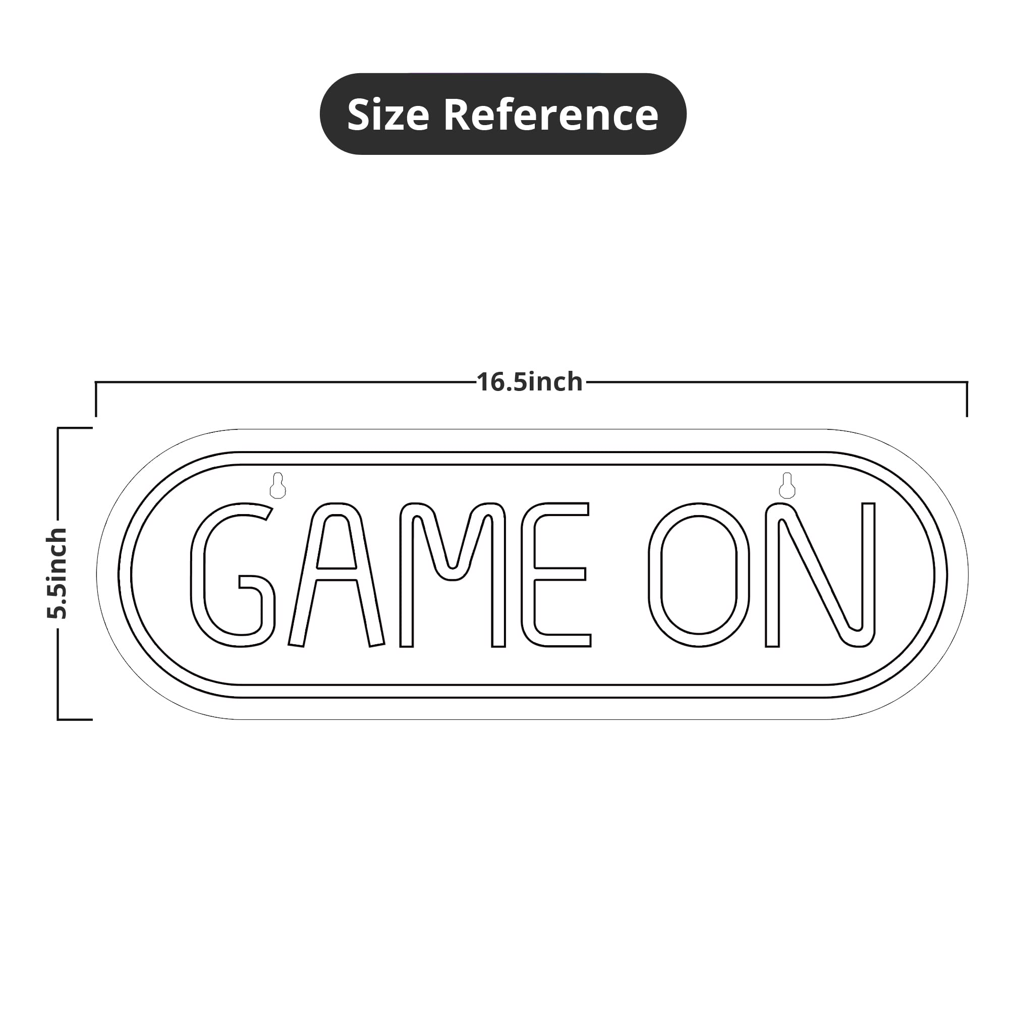 Lumoonosity Game On Neon Sign - Gamer LED Wall Decor - 16.5 x 5.5 inches - GAME ON Red - Model NS-GAME ON Red