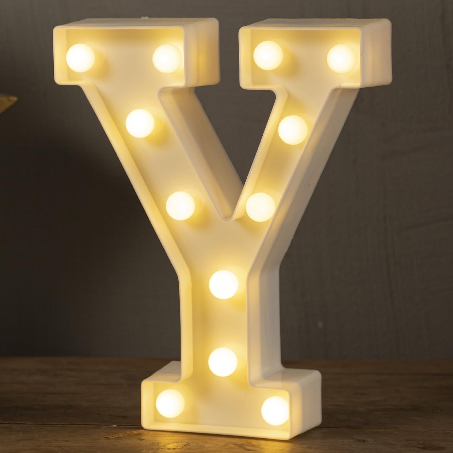 HXWEIYE LED Marquee Letters Lights Sign, 26 Alphabet + Numbers, Battery Powered, Warm White Color