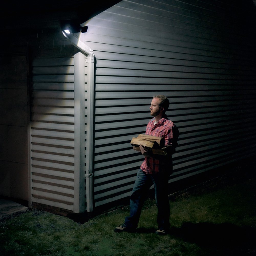 Beams Mb3000 High Performance 500 Lumen Wireless Battery Powered Motion Sensing Led Dual Head Security Spotlight, Brown, 2-Pack