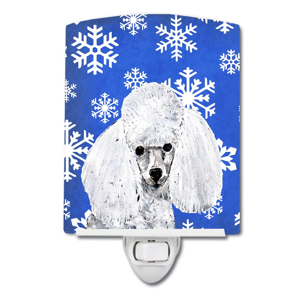 Carolines Treasures Ceramic Night Light, White Toy Poodle, UL-Certified, 6x4x3 inches, Multicolor, Model SC9773CNL