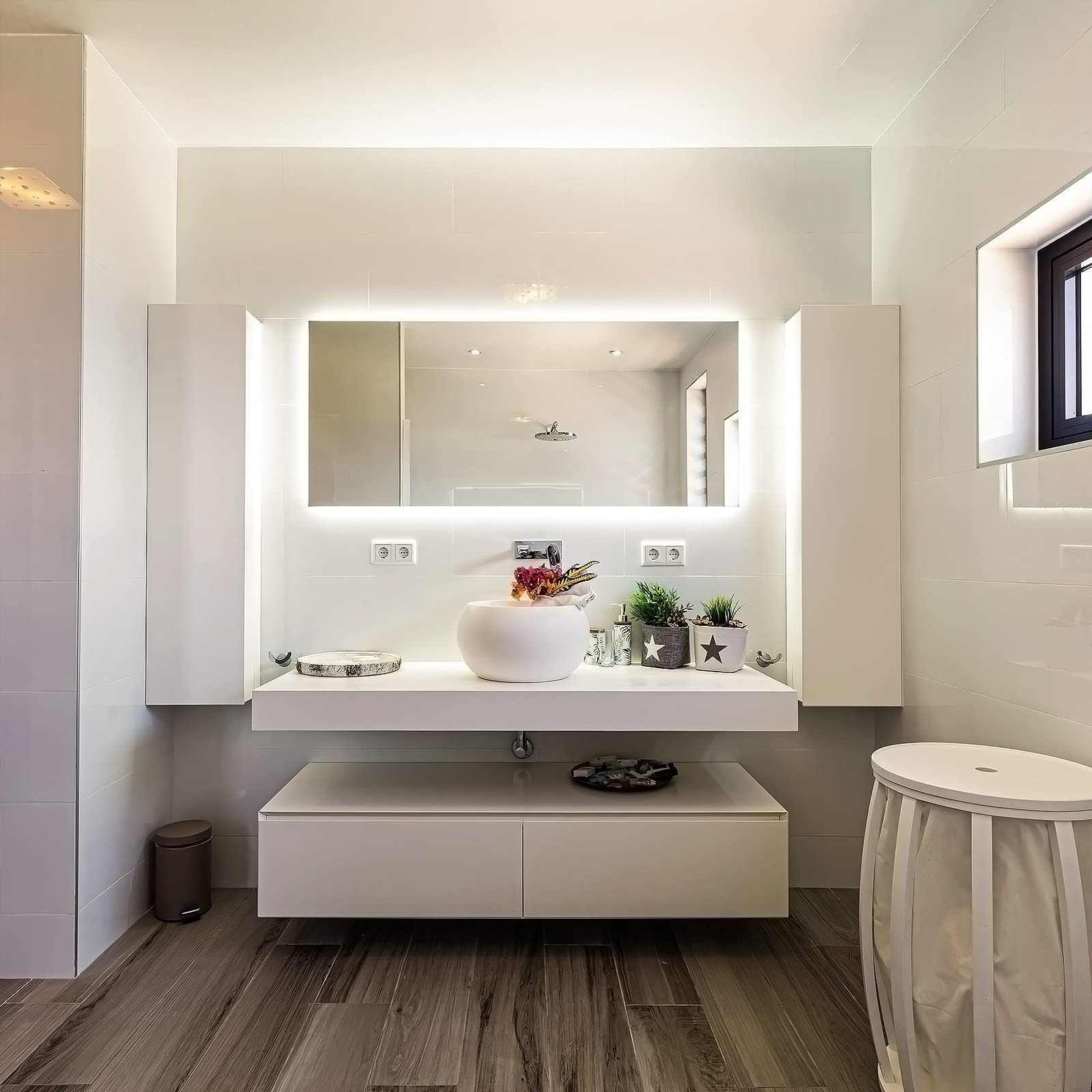 Galgreen LED Strip Lights, 16.5ft, Dimmable Remote, 600 LEDs, Daylight White, Strong Adhesive, Cuttable for Kitchen Cabinet