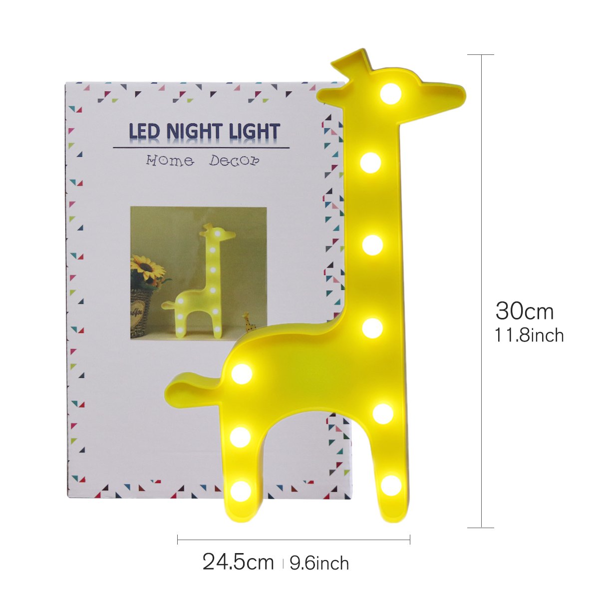 GUOCHENG Giraffe LED Night Light - Warm White Table Lamp for Kids, Yellow Plastic Decoration