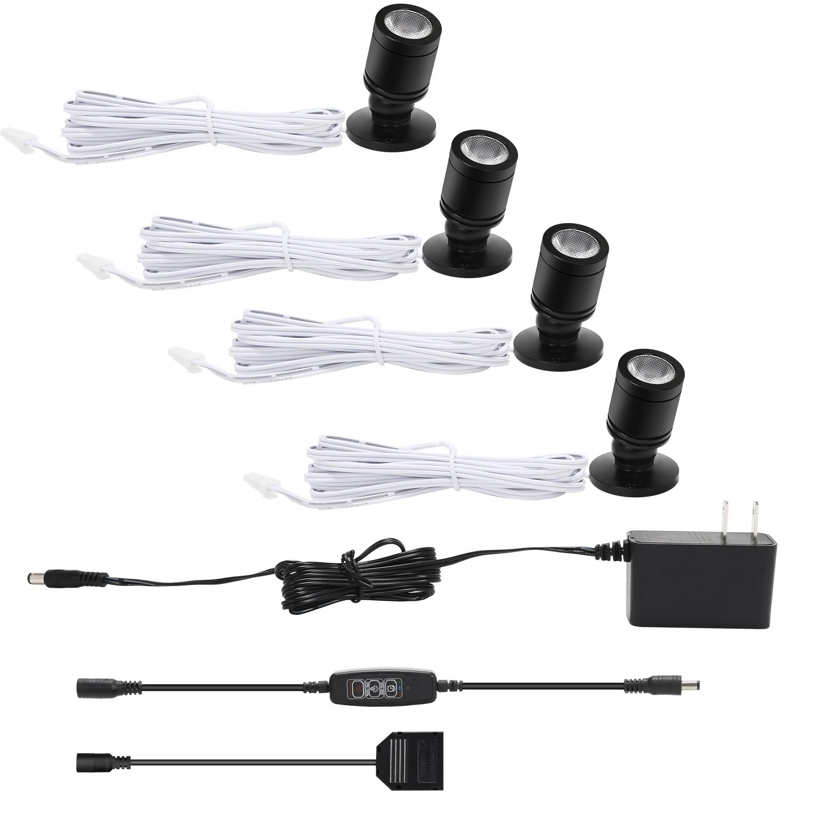 Taysing LED Spot Light Indoor Accent Light Soft White 4 Pack Dimming & Timing for Art, Plants, and Jewelry Display