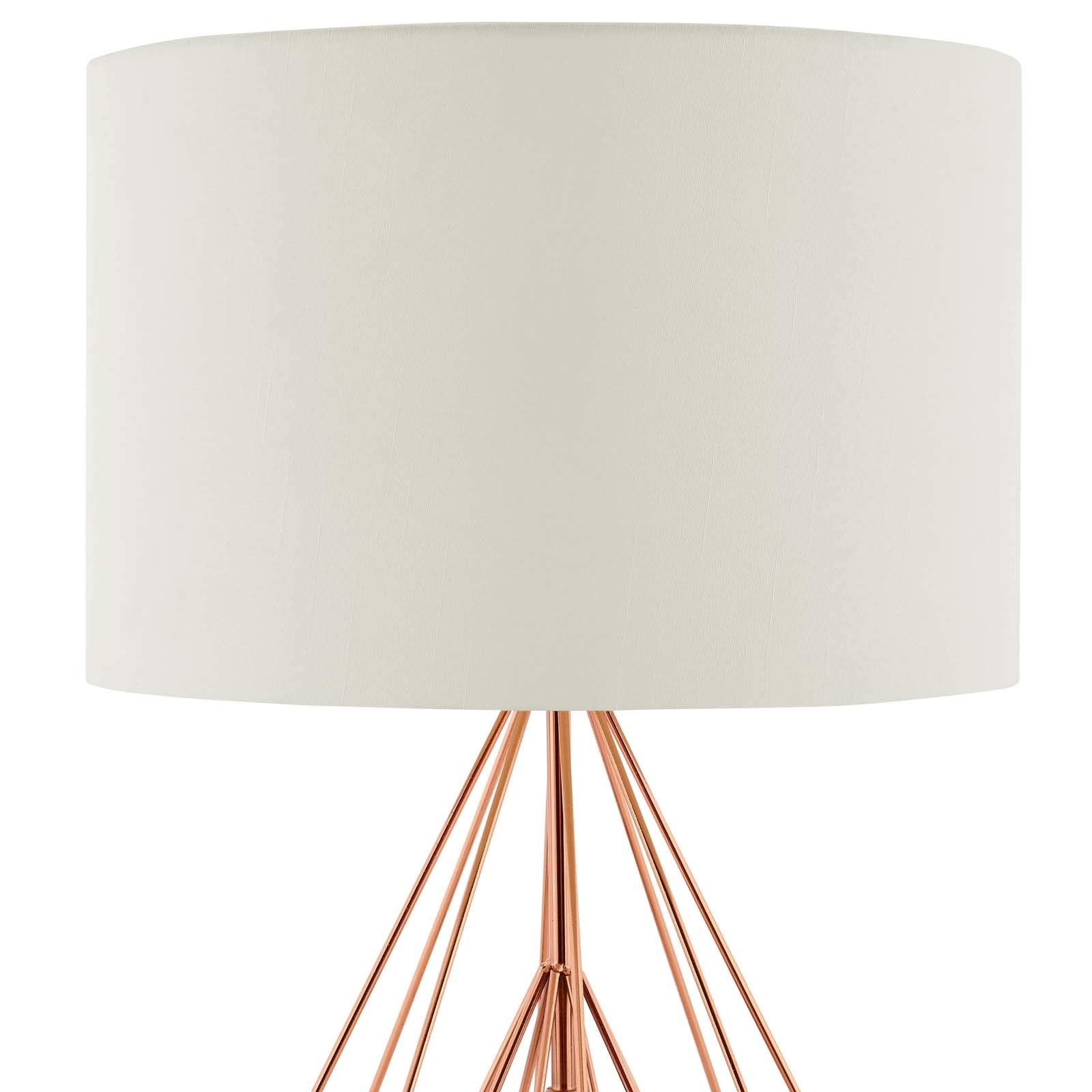 Modway Precious Rose Gold Table Lamp, Steel, 13.5inL x 24inH, Yellow, Model EEI-3080