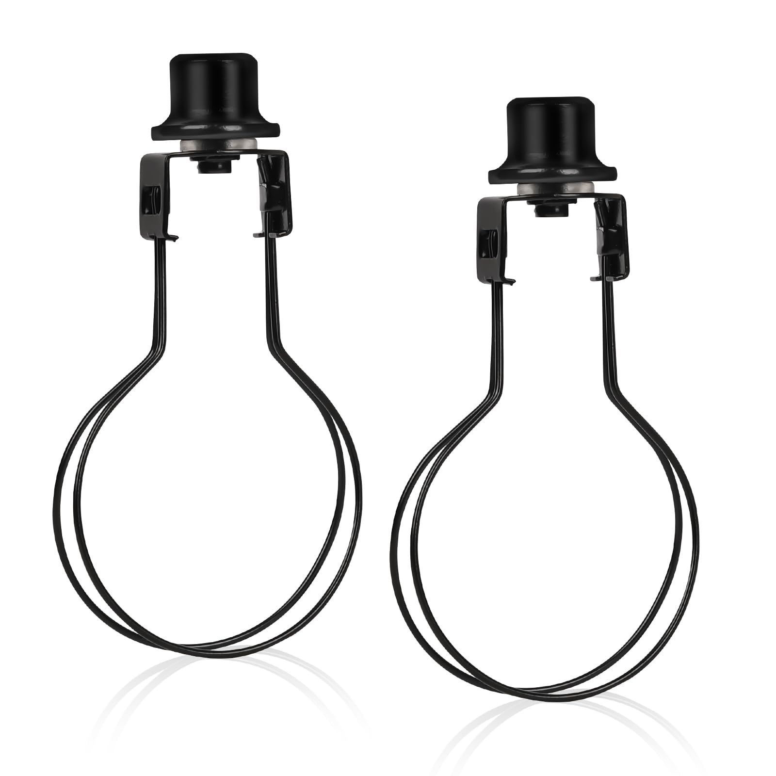 ALUCSET 2 Pack Round Lamp Shade Clip Adapter, Metal Fitter Parts, Black, Model 1