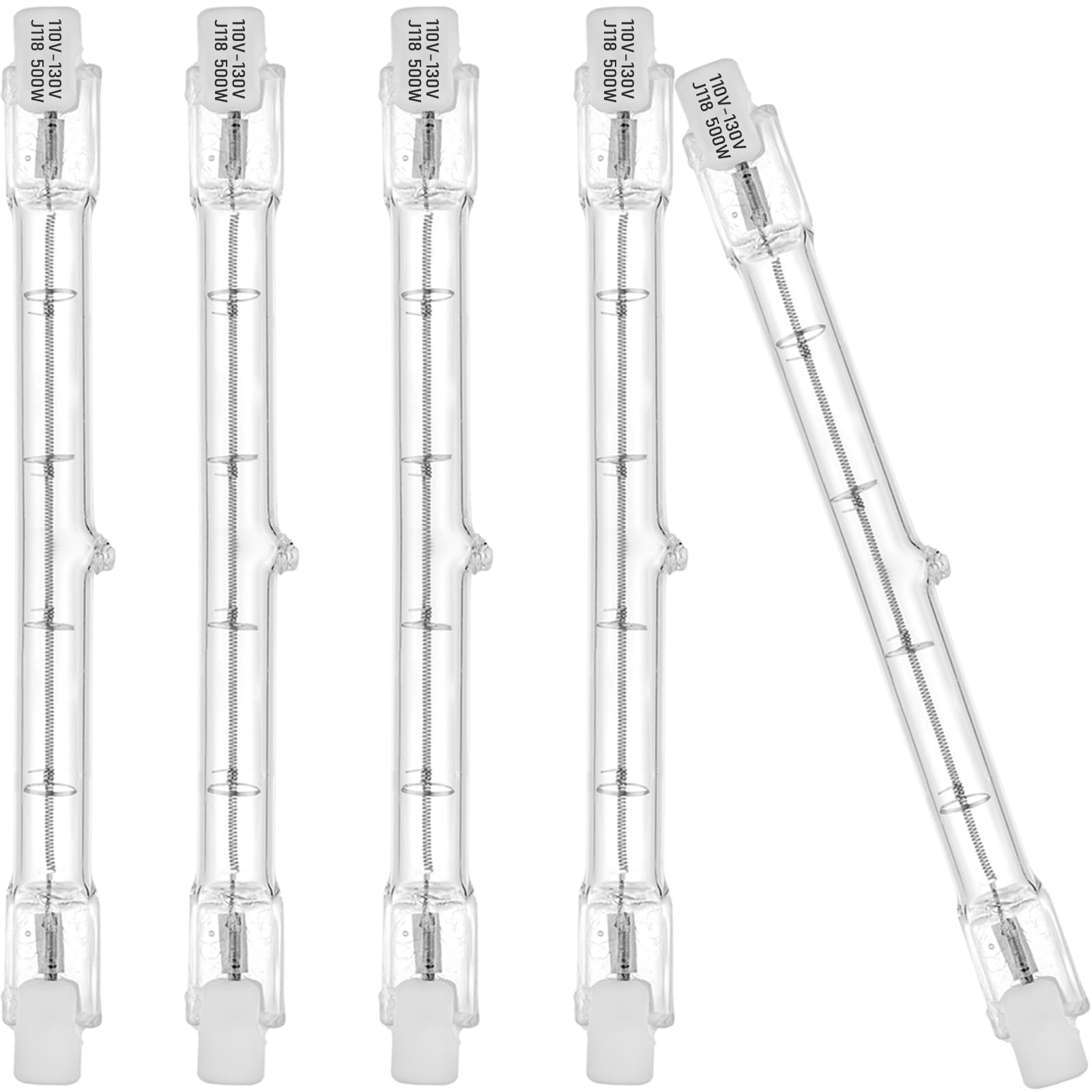 Eksave R7S Halogen 118Mm 500W 120V Dimmable Tungsten J118 T3 J Type Light Bulbs 7500Lm Warm White 2700K(Pack Of 5)
