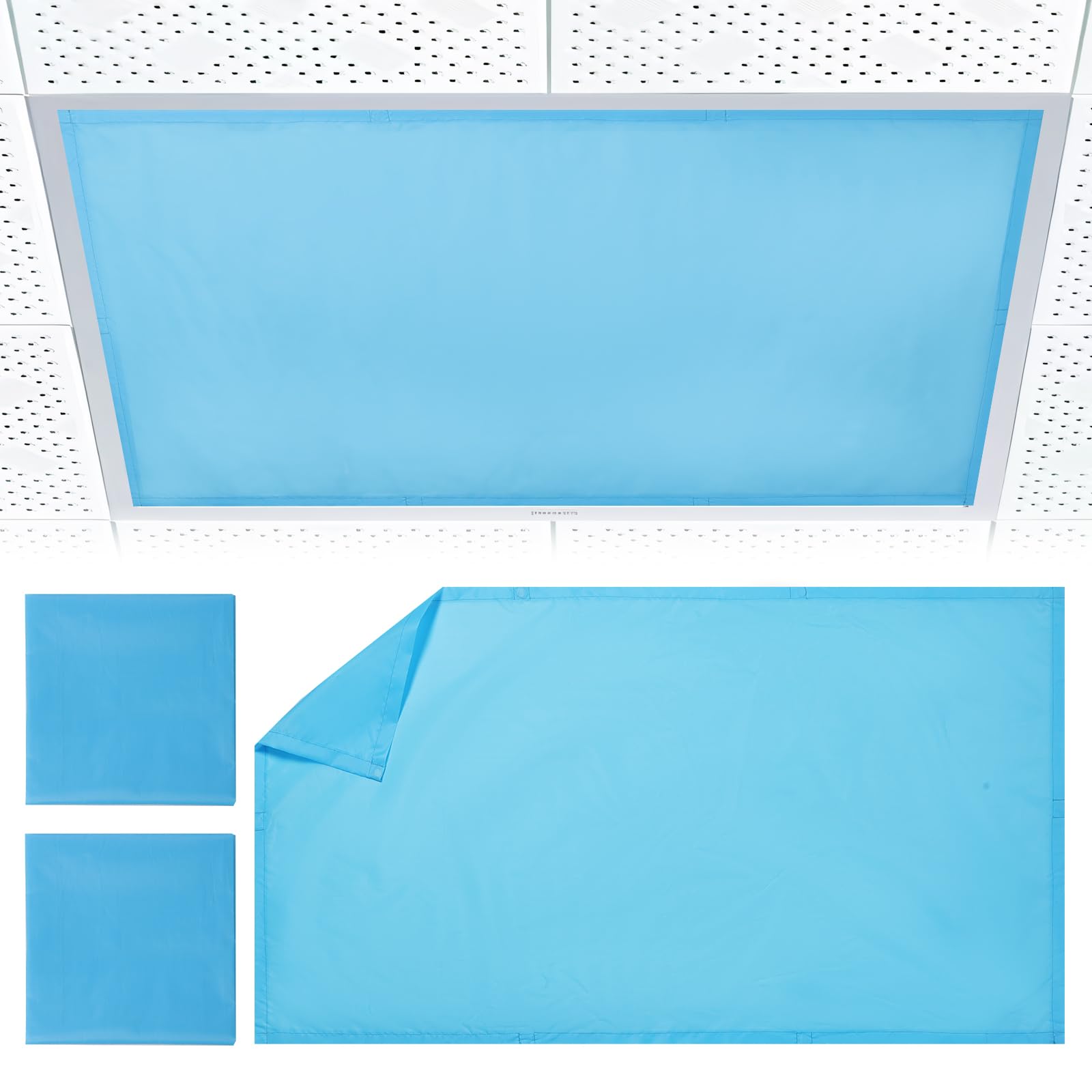 Torixqi 2pcs Fluorescent Light Covers - Light Covers for Ceiling Lights Classroom, Magnetic Light Filters for Office, Hospitals,