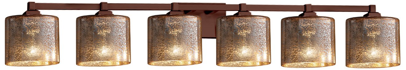 Justice Design Group Lighting FSN-8436-30-MROR-DBRZ Fusion Regency 6-Light Bath Bar, Dark Bronze