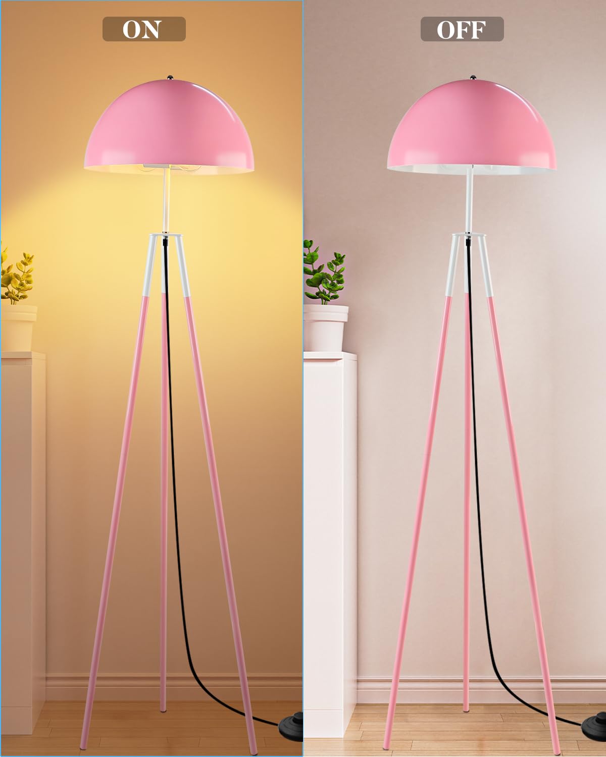 Lightdot 67IN LED Tripod Floor Lamp, Mid Century Standing Lamps, Industrial Floor Lamp for Living Room, Bedroom, Study Room and