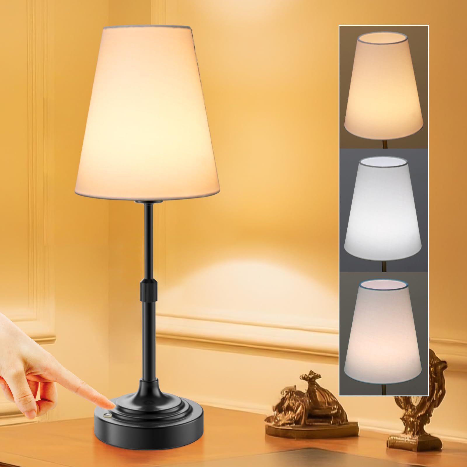 xumemall Portable Cordless Table Lamp, Built in Rechargeable Battery, 2700-6000k Color Temperature, Fully Dimmable, Scalable, Am