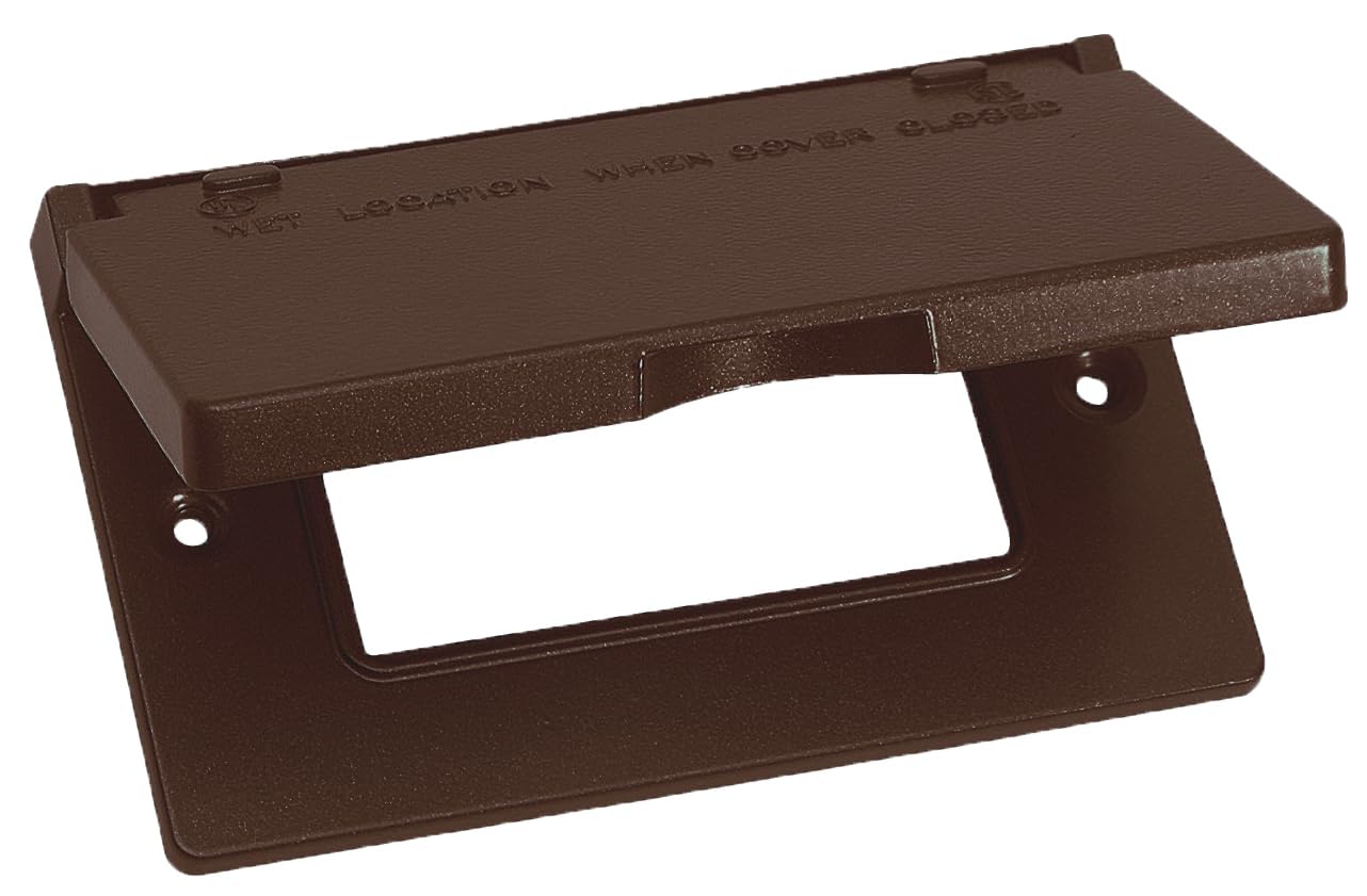 Sigma Electric Bronze 14249BR 1-Gang Horizontal GFCI Weatherproof Cover, Plastic, No Color