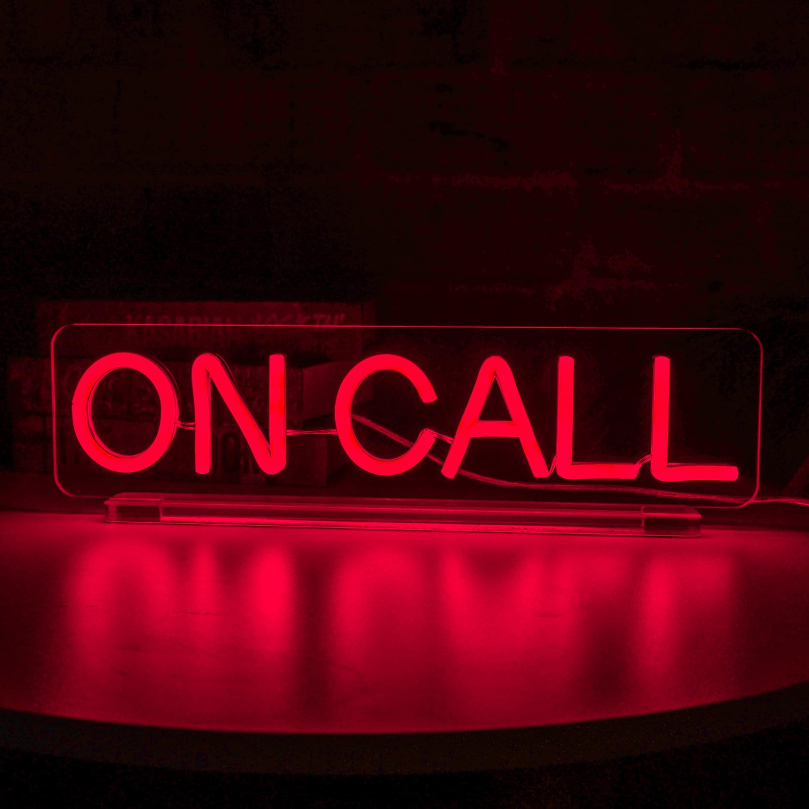 KUCADE On Call Neon Sign, Quiet LED Light for Office, Game Room, 15x4.1x1 inches, Silicone, On Call Color