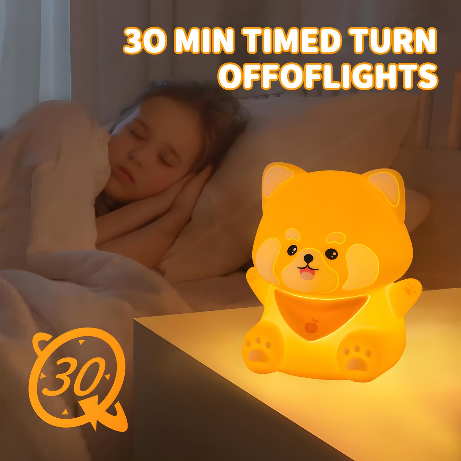 Rytinazzz Cute Red Panda Lamp, LED Squishy Animal Night Light for Kids Sleep, Breastfeeding Nursery Nightlight for Room Decor, R