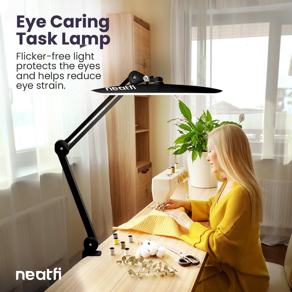 Neatfi LED Desk Lamp 2200 Lumens Adjustable Task Light 24W Non-CCT 20 Inches Black Model 9501LED