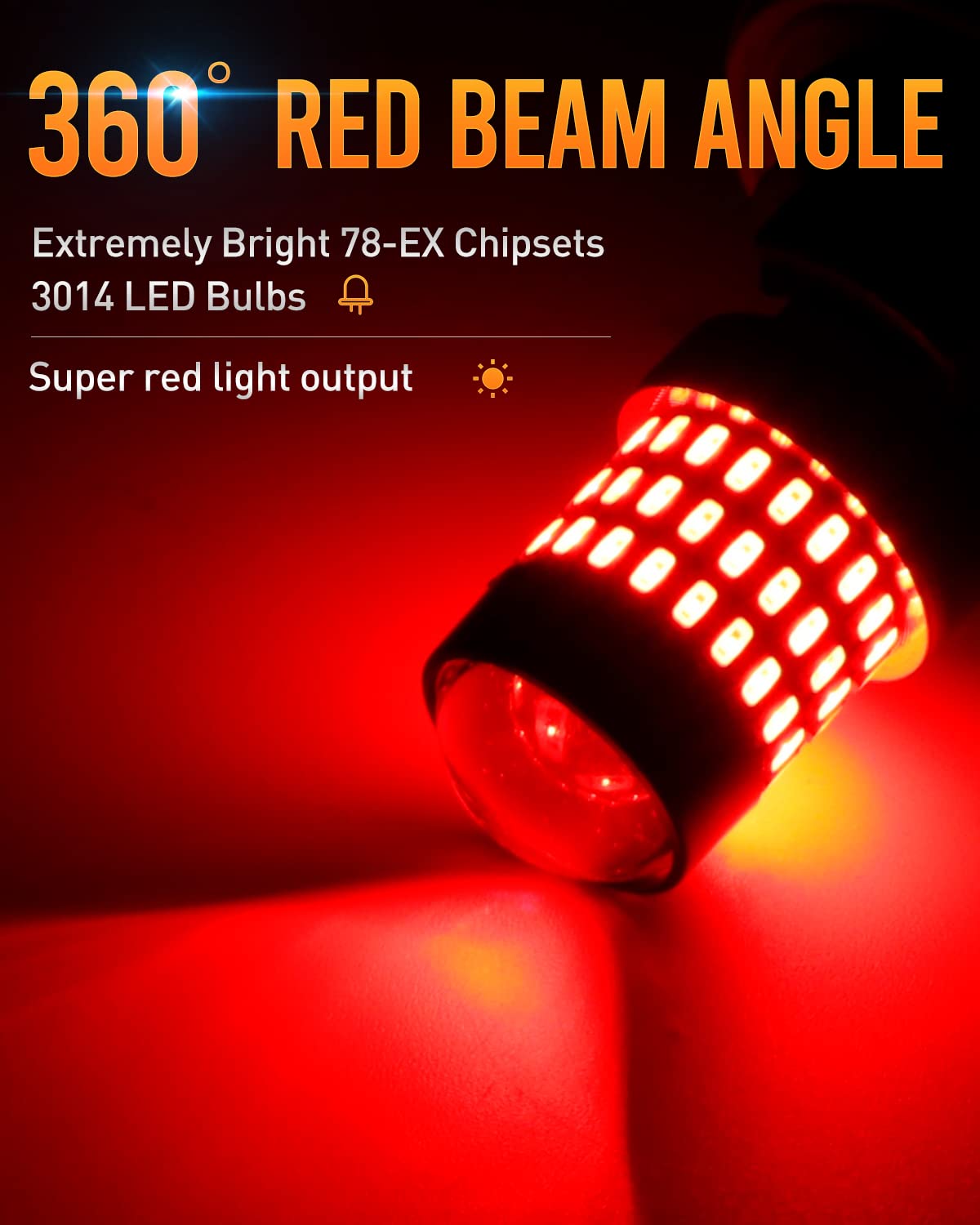 LUYED 3157 LED Bulb Red for Brake Lights 400% Brighter 12-24v Super Bright 3056 3156 3057 4157 LED Bulbs with Projector for Tail