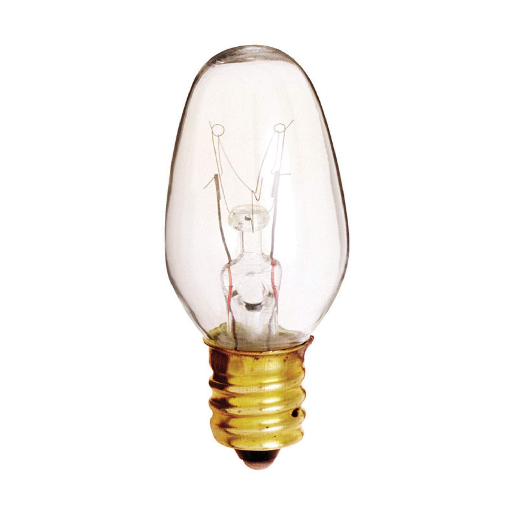 Satco S3791 7-Watt Clear Candelabra Base Night Light Bulb, 120V, 1 Count