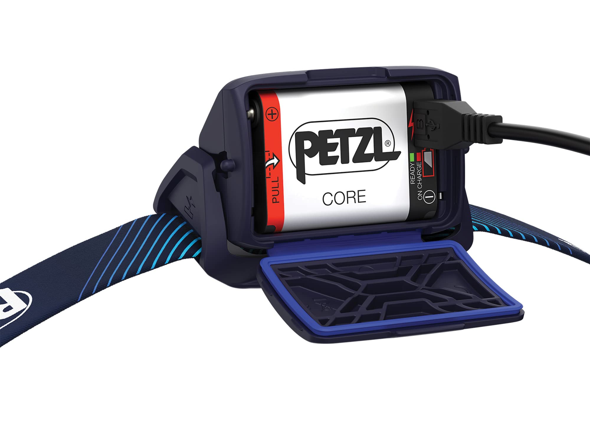 PETZL Actik Core Rechargeable Front Lamp, Synthetic, Blue, U, Model E065AA01