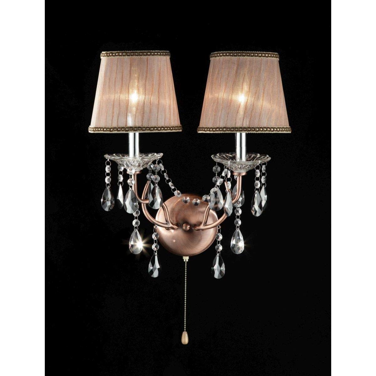 OK-5126s 17-Inch Rosie Crystal Wall Sconce Deer Antler Inspired Lamp
