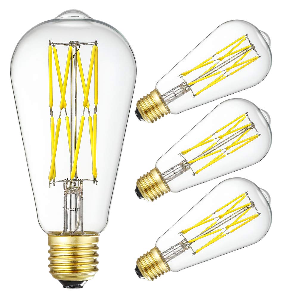 Leools Dimmable Edison Led Bulb 10W,Equivalent 100Watt, Antique Style St64 Led Filament Bulbs,Neutral White 4000K, 1200Lm, E26 B
