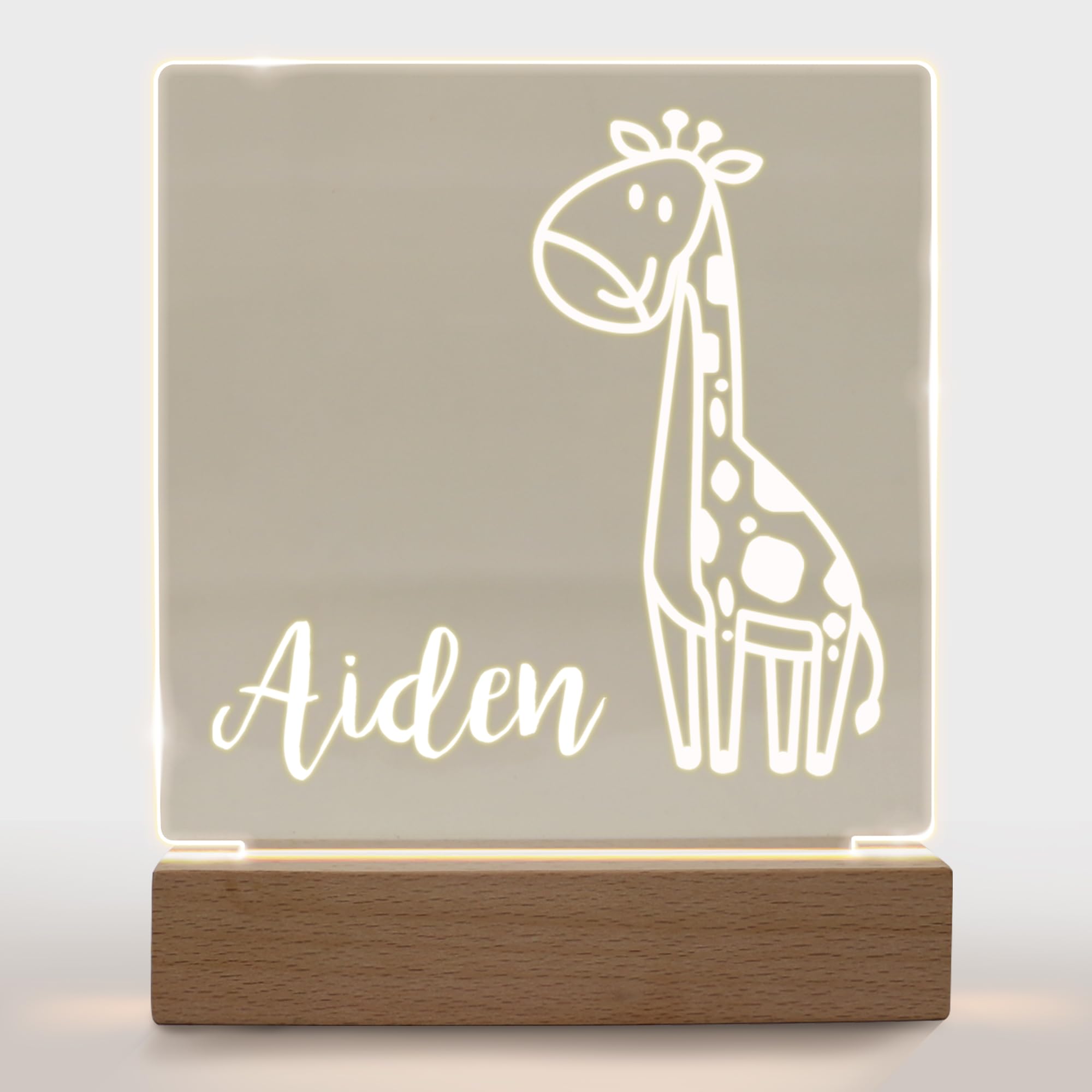 Personalized Night Light For Kids Girls Boys Customized Gifts For Baby Nursery Bedroom Décor Giraffe