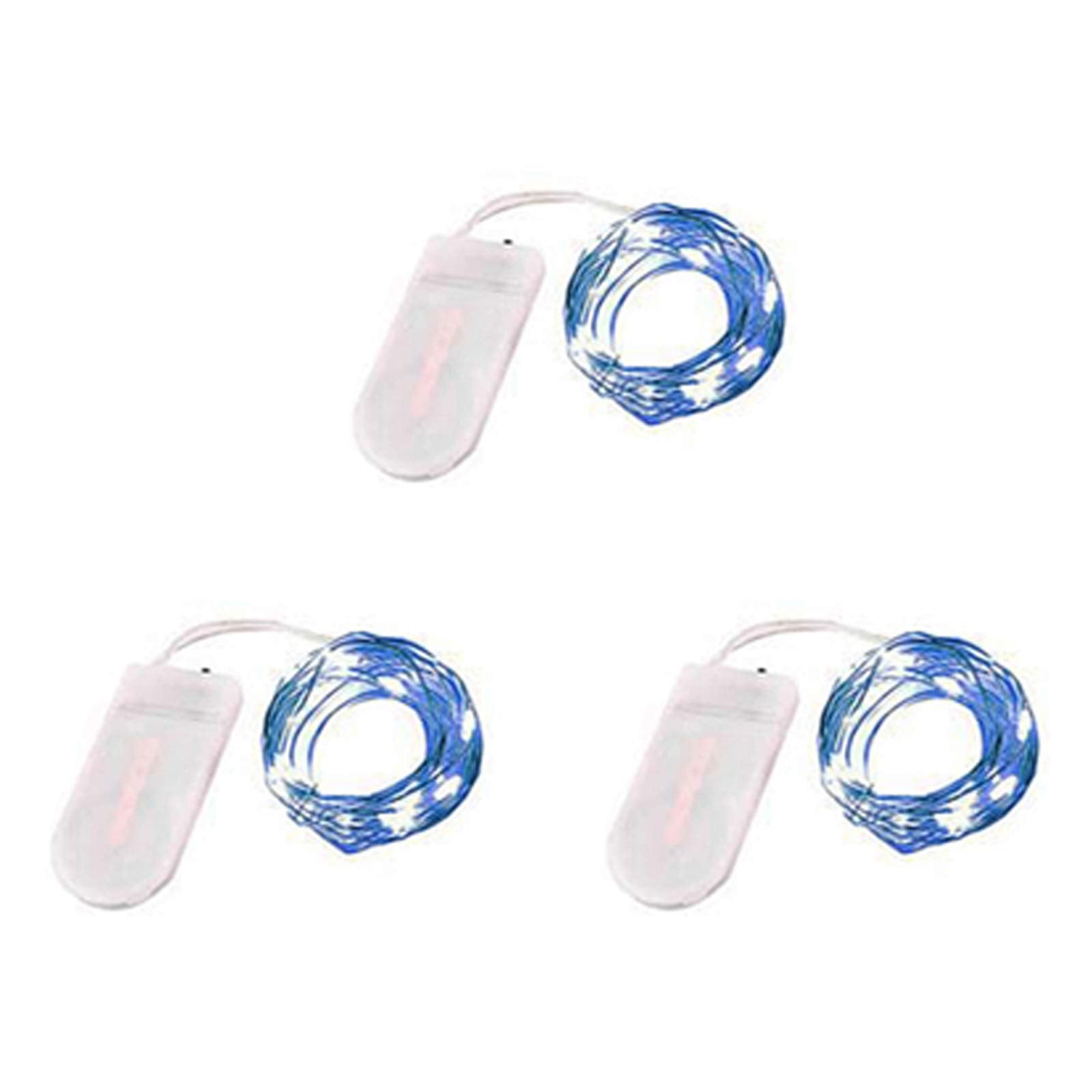 NiniTe LIGHTS 3 Pack Fairy Lights, 20 LED, Battery Operated, 6.6ft, Copper Wire, Blue - Ideal for Wedding, Party, Festival, Halloween, Christmas