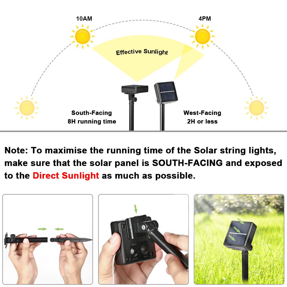 Brizled Outdoor Solar Fairy Lights, 132FT 400 LED, 8 Modes, 2 Pack, Cool White, Waterproof