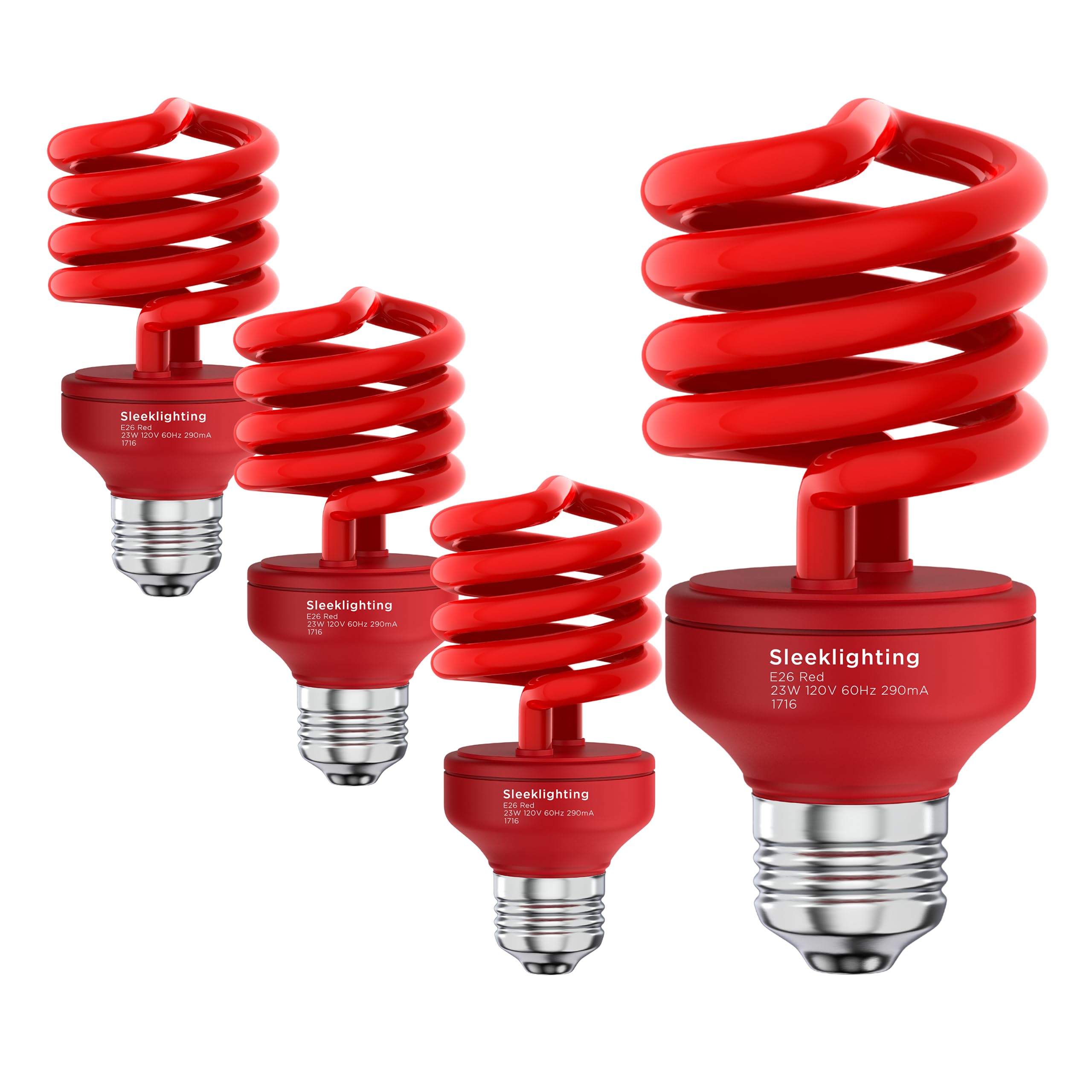 SLEEKLIGHTING 23 Watt T2 Black Light Spiral CFL Light Bulb, UL Approved- Blacklight Bulbs for Parties 120V, E26 Medium Base-Ener