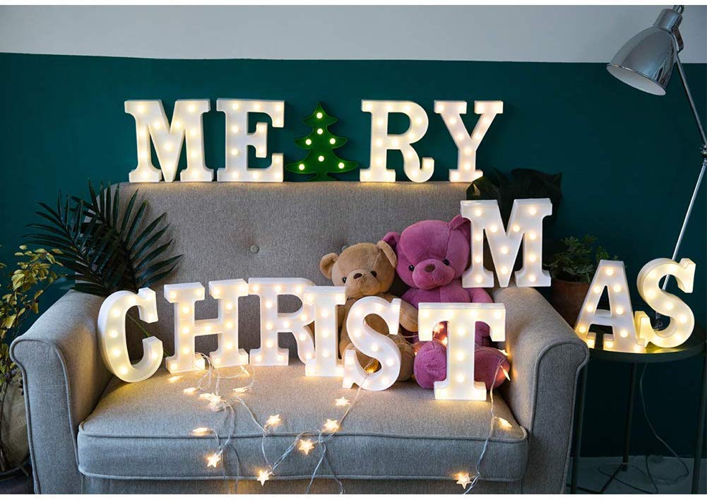 MUMUXI Light Up Letters and Numbers | Battery Powered | Acrylonitrile Butadiene Styrene | Size M | Color M