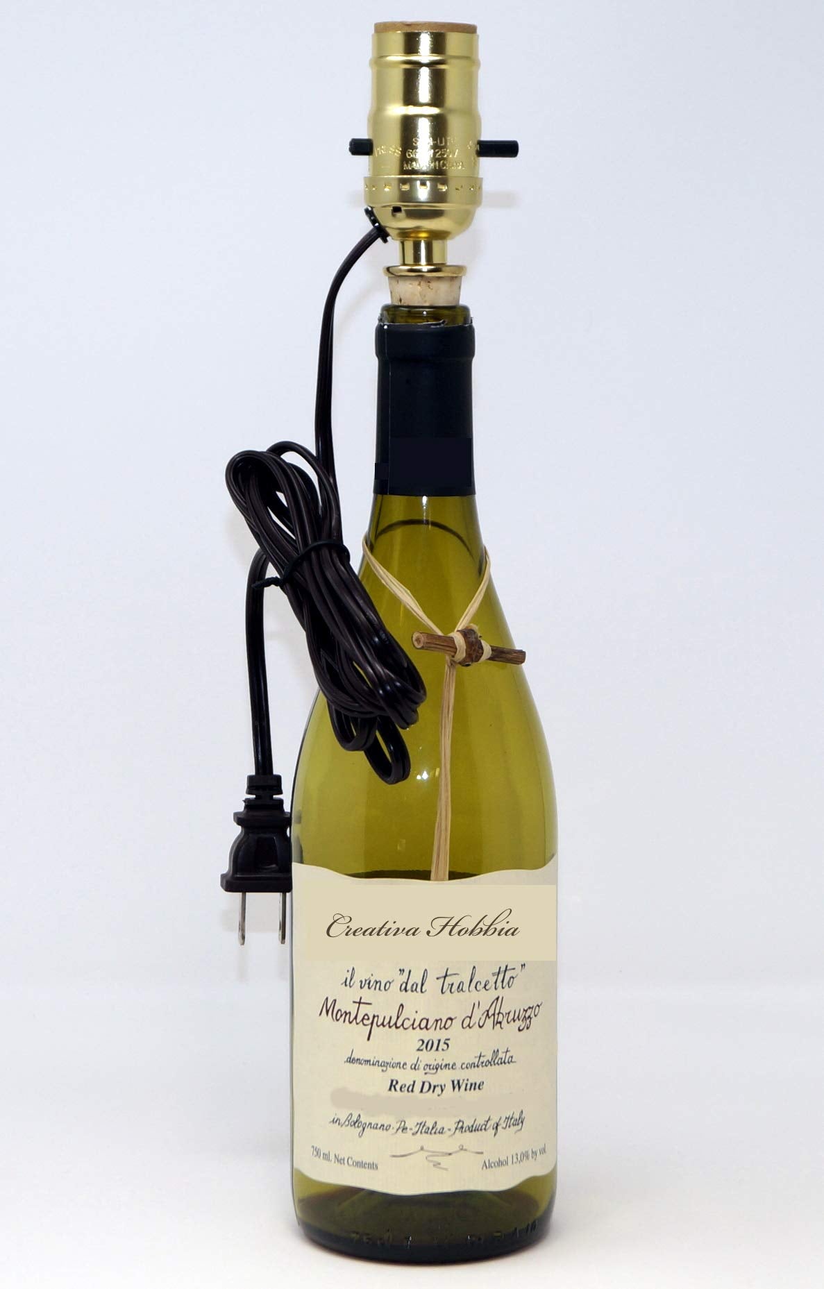 Creative Hobbies® M992S Wine Bottle Lamp Making Kit Is Pre-Wired And Easy To Use! Silver Color Cord & Socket