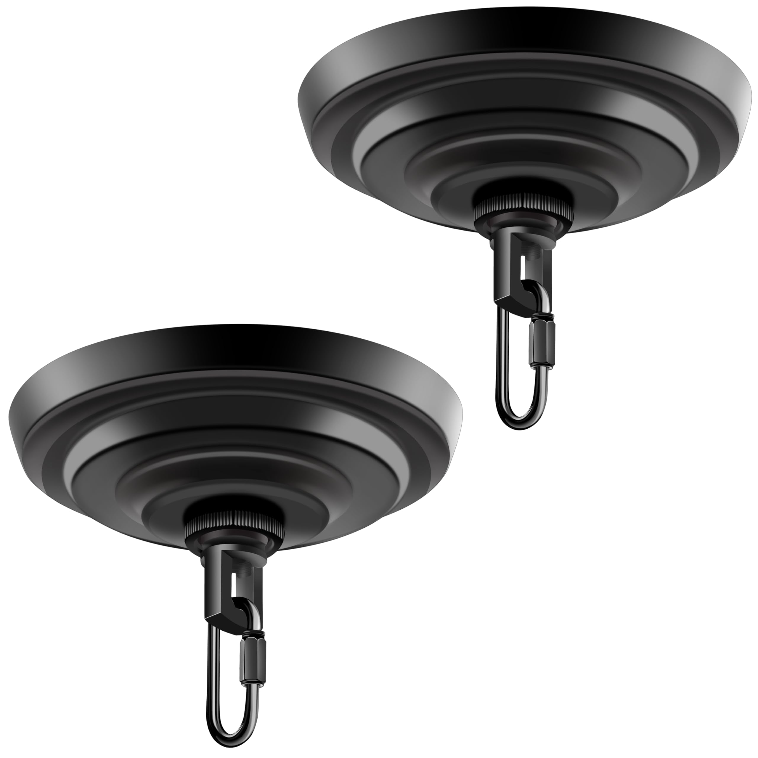 Mayomajo 2 Pack Of 5-5/16 Inches Light Canopy Kit  Heavy Duty Replacement Cover Plate With Mounting Hardware For Chandelier  Pendant Lighting & Swag Light (Black  5-5/16 Inch Canopy)