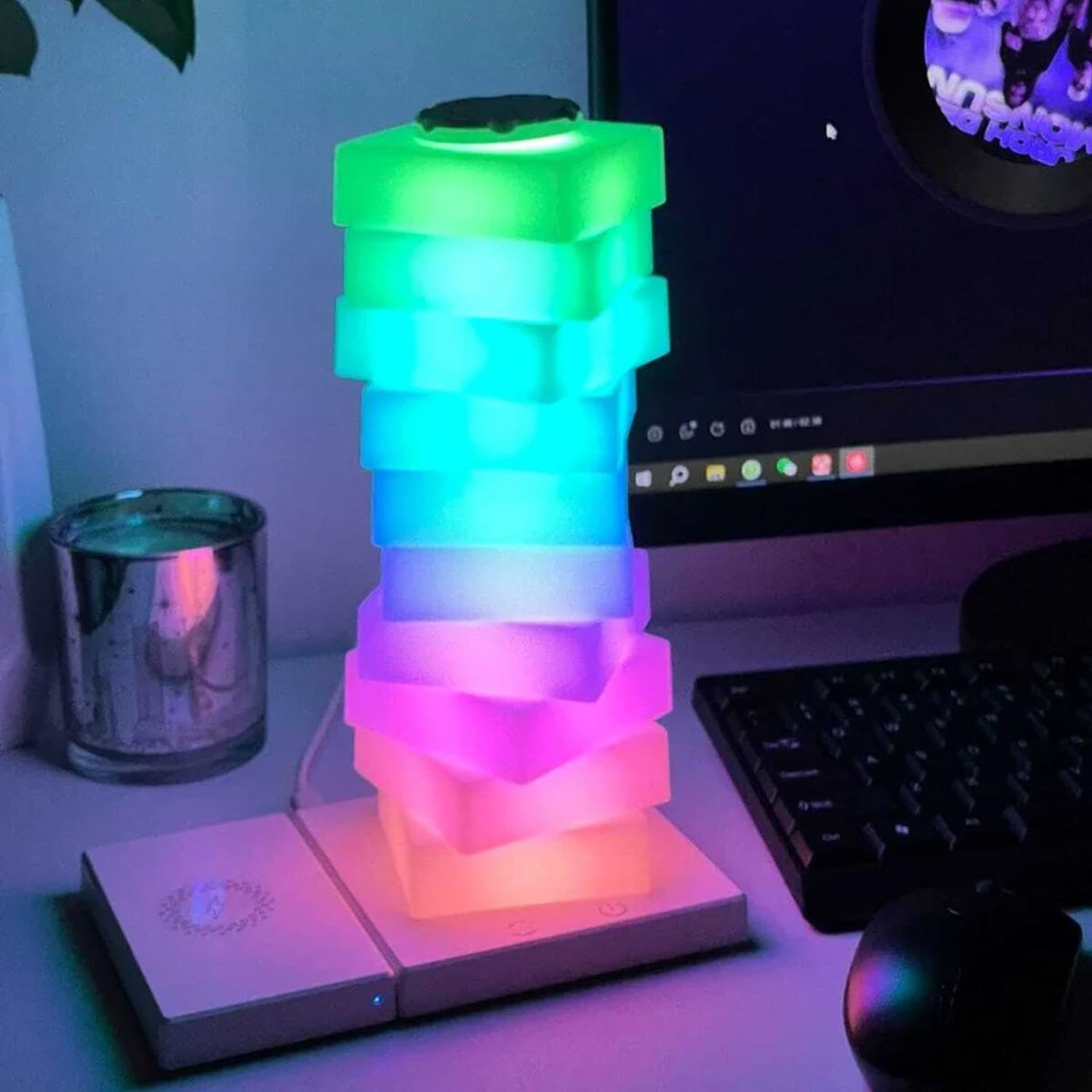 Wrrlight Modern Table Lamp, Led Bedside Lamp With Wireless Charging, Rgb Touch Control Nightstand Lamp For Living Room, Bedroom,