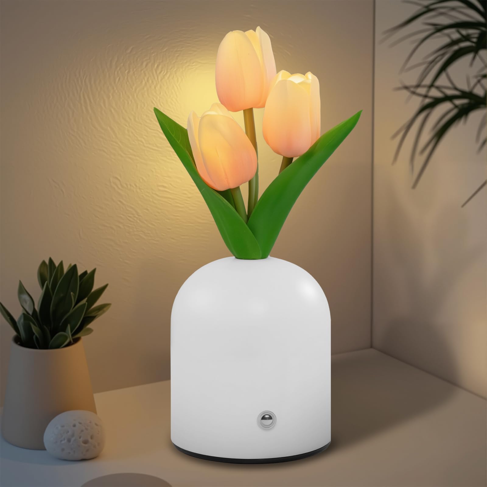 Zqpbled Birthday Gifts For Women/Mom Table Lamp  3 Color Crystal Flower Bedside Lamps Infinitely Dimming With Usb Charge Small Night Light Nightstand Touch Lamp For Bedroom (S-Pink)