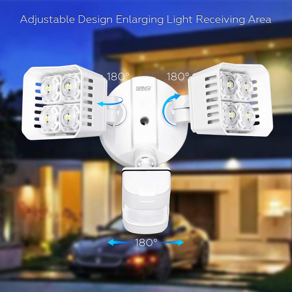 SANSI LED Security Motion Sensor Light, 30W 3400lm, Waterproof, White, Model C2440-EW