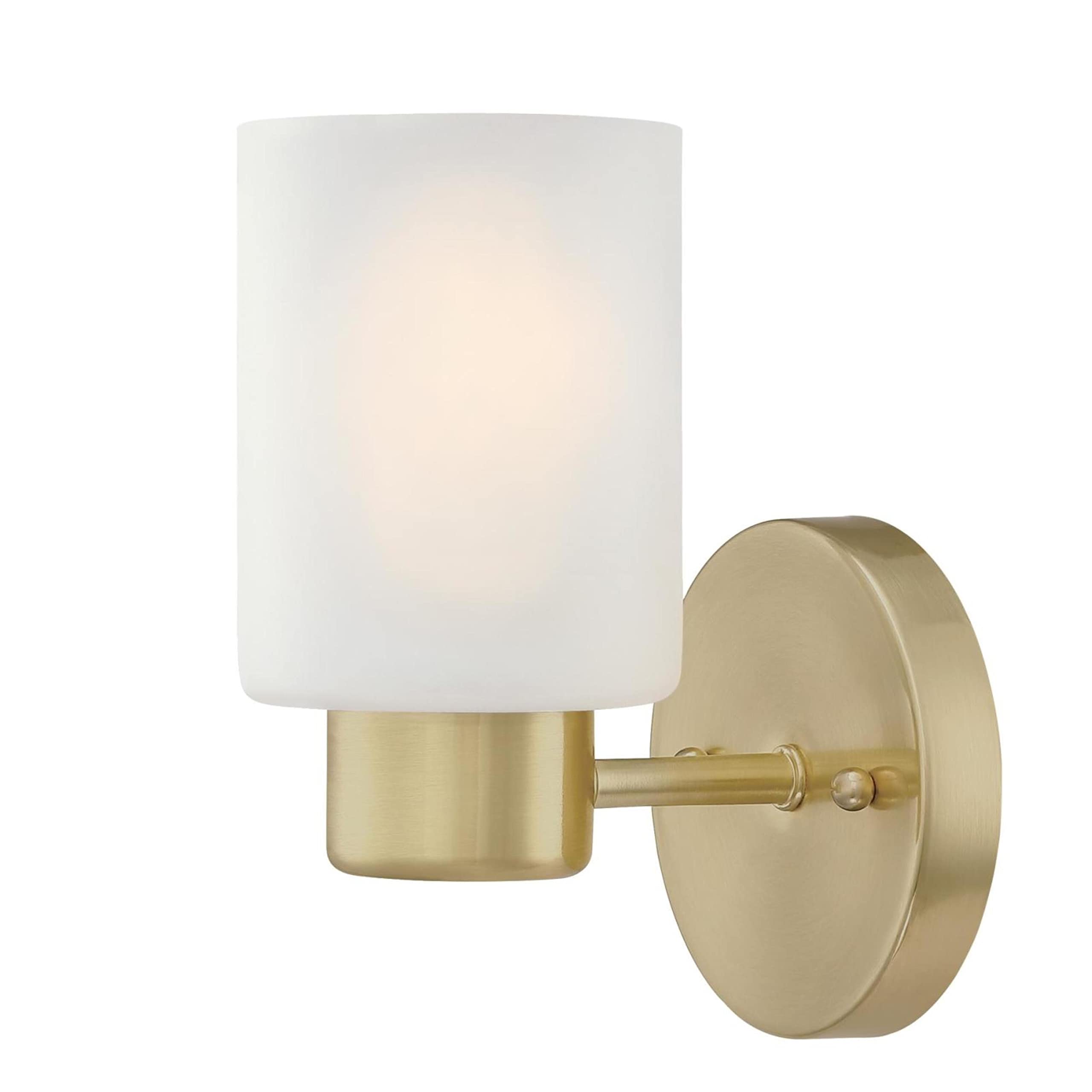 Westinghouse One-Light Wall Fixture, Brushed Nickel Finish, Frosted Seeded Glass, Model 6227800, 1-Light, White