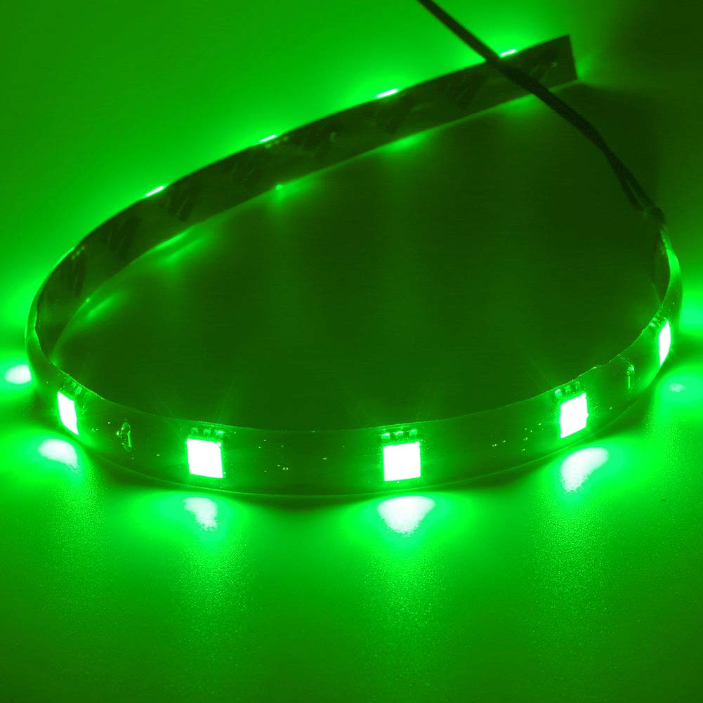 Hyada Dc 12V Waterproof 1Ft 12 Led Strip Underbody Light With 6 Inches Wires For Motor (Green Pack Of 6)