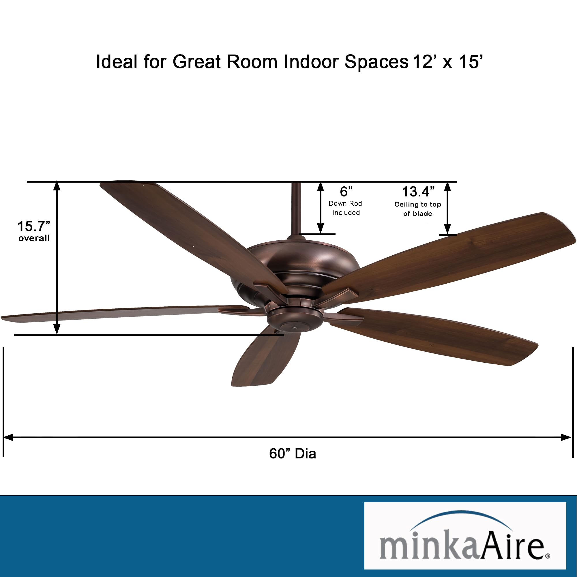 Minka-Aire F689-DBB Kola-XL 60 Inch Ceiling Fan in Dark Brushed Bronze Finish