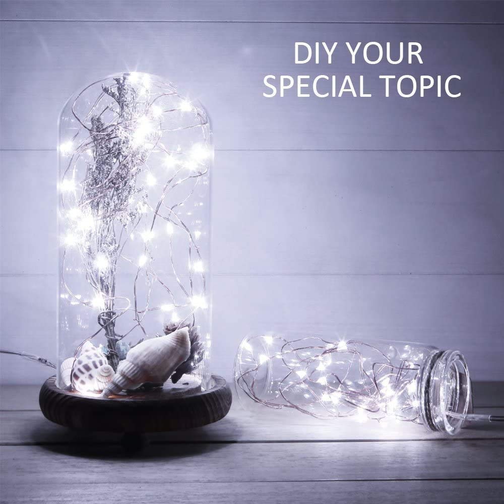 MUMUXI 32 Pack Fairy Lights, 20 LED Waterproof String Lights, 7.2ft Silver Copper Wire, Cool White, Model 8541857056
